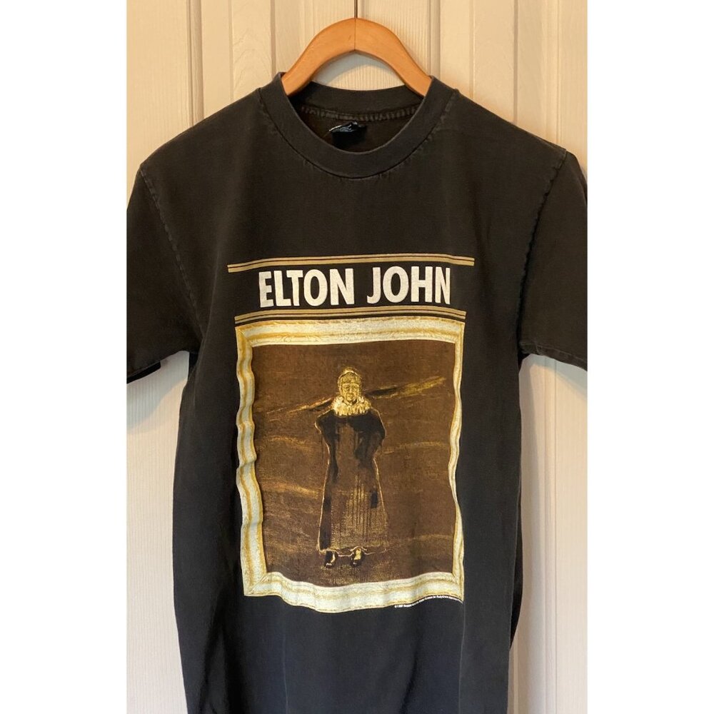 Vintage 1997 Elton John Big Picture Tour T-Shirt Adult M Black PolyGram Diva Pro - Picture 3 of 13